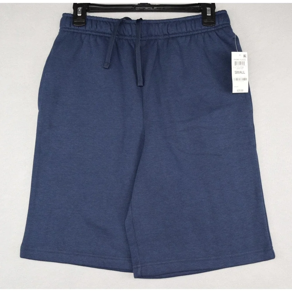 ID Ideology Men's Small Fleece Shorts 2-Pocket Drawstring Waist Deep Indigo Sea - Picture 2 of 8